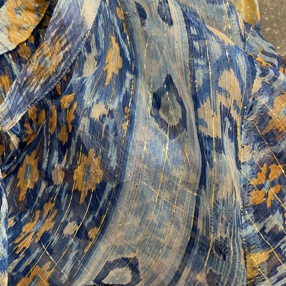 Hale Bob Silk Chiffon Metallic Accent Blouse - Picture 6 of 7